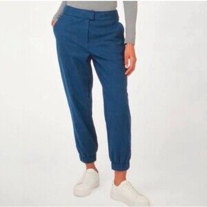 Sweaty Betty XS Trail Trousers Joggers Lined Blue Window Pane Womens Extra Small